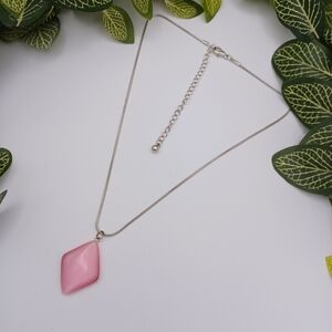 Pink Cats-Eye Pendant Necklace